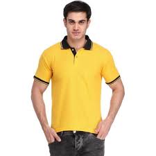 Polo-Collar Neck T-Shirt for Men (Yellow color)