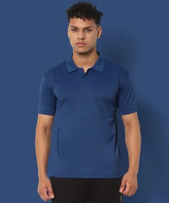 Polo-Collar Neck T-Shirt for Men (Dark blue color)