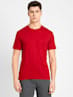 Men's Solid Round Neck T-Shirt (Shanghai Red)