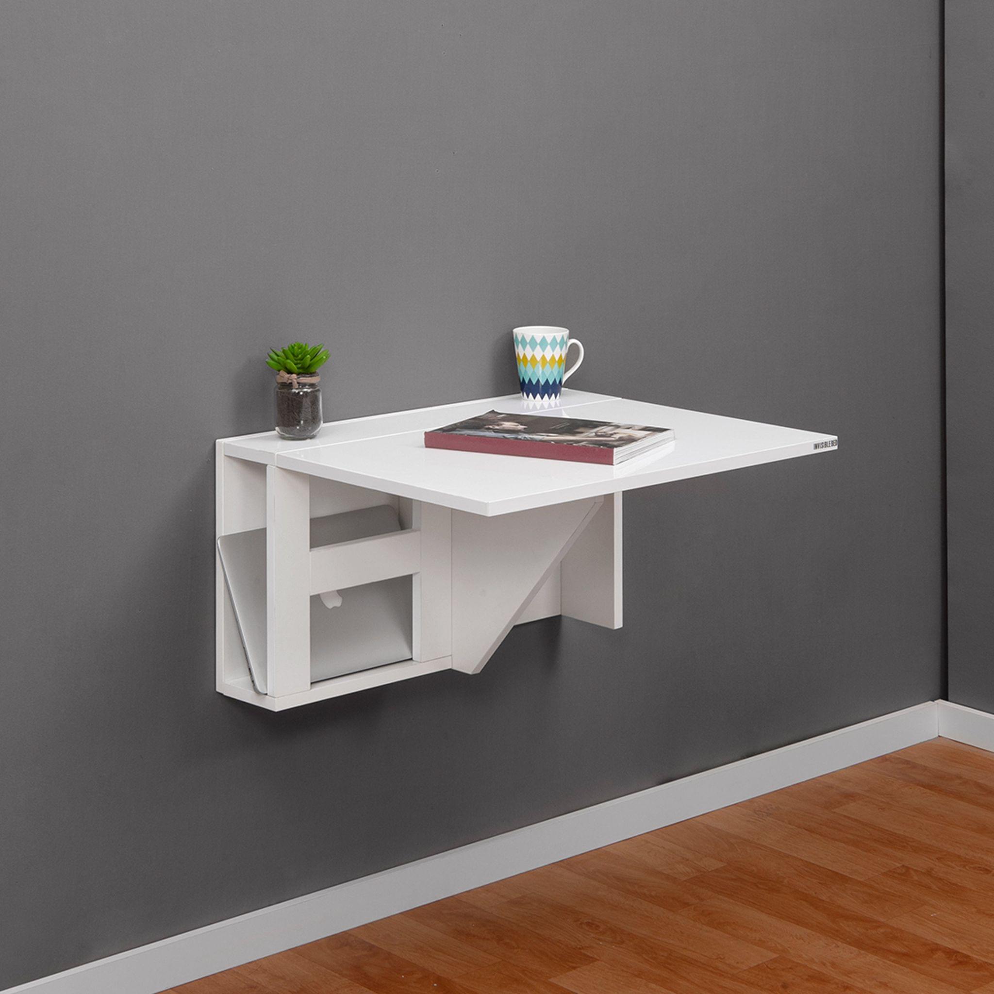 Wall Mounted iDesk with Ledge & Storage