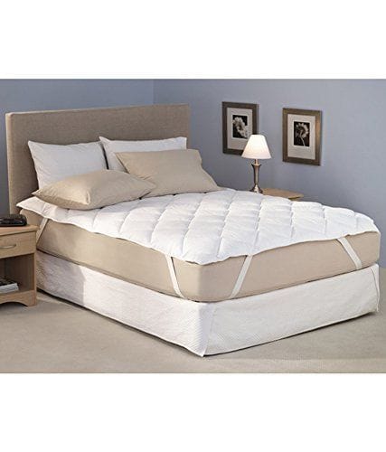 Rajasthan Crafts Premium Double Bed Quilted Mattress Protector (Cotton, 72 x 78) Dust Proof and Water Resistant, White Color