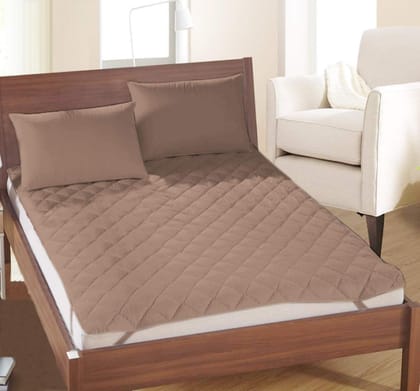 Rajasthan Crafts Microfiber 240 TC Mattress Protector (King_Coffee Brown)