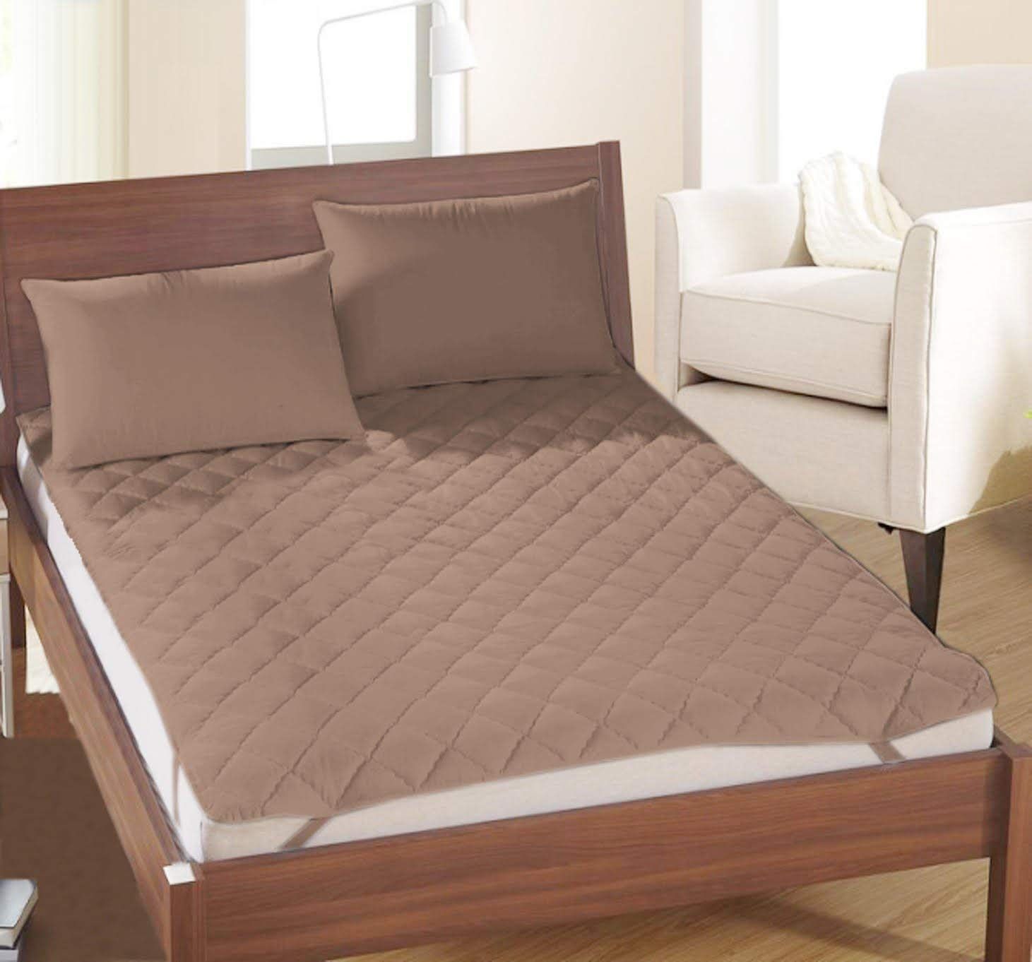 Rajasthan Crafts Microfiber 240 TC Mattress Protector (King_Coffee Brown)