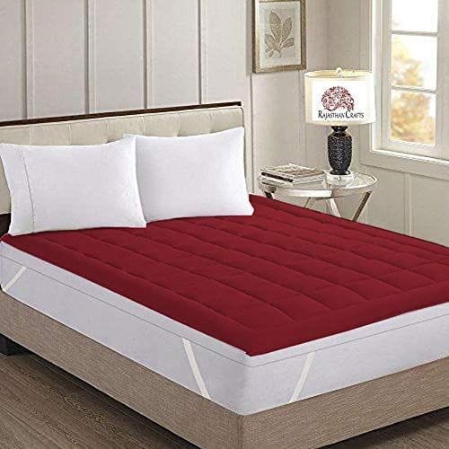 Rajasthan Crafts Microfiber Water Resistant and Dustproof King Size Mattress Protector (78x72-inch, Maroon)