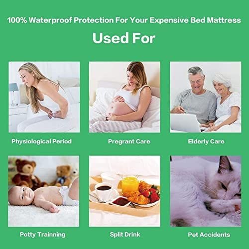 Rajasthan Crafts Cotton Terry Ultra Soft Waterproof Mattress Protector| Fits Upto 8 inch Bed | Breathable - Hypoallergenic Mattresses Cover (72x78 inch | 6x6.5 feet, White)