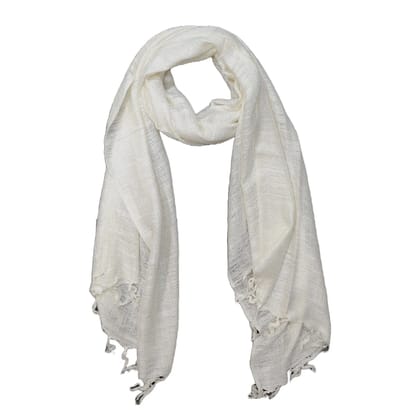 White Colour Plain Rayon Scarf