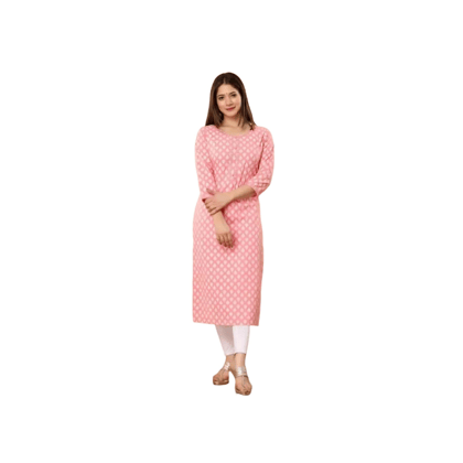 FABRICS Women's Cotton Printed Straight Kurta for women