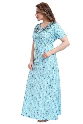 TRUNDZ Women Cotton Maxi Nighty