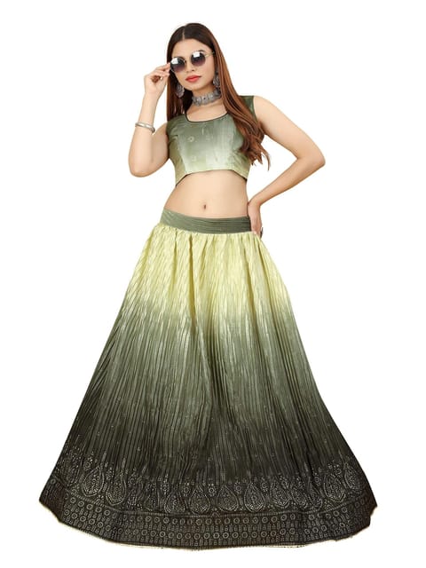 L12, Blue Crop top With Golden Lehenga, Size (XS-30 to L-38) – Style Icon  www.dressrent.in