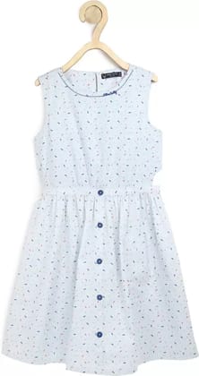 Midi/Knee Length Casual Dress  (Blue, Sleeveless)