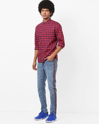 Checked Extra Slim Fit Shirt with Patch Pocket