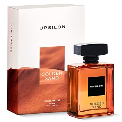 UPSILON Golden Sand Eau De Parfum Premium Long Lasting Fresh & Powerful Fragrance Spray Travel Friendly Luxury Parfum Scent | Mens Perfume | 100ml - Pack Of 1