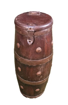 Handmade Wooden Barrel for Home Decoration (Size 17x17x37 cm)