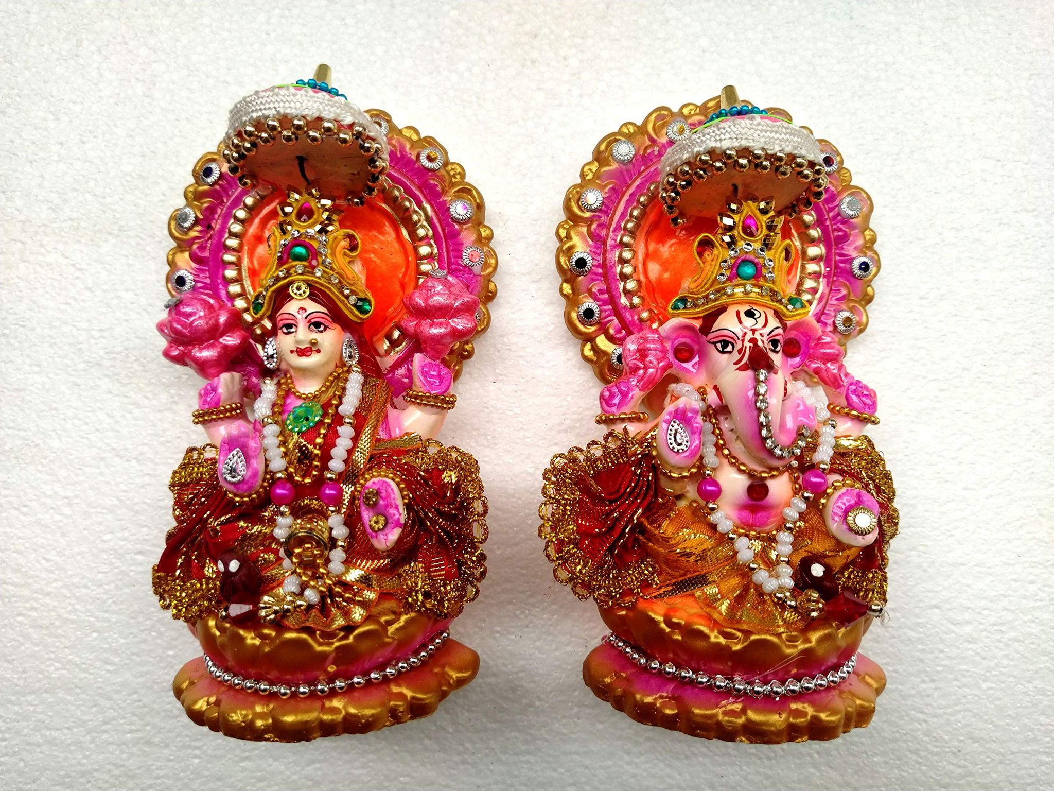 KSI Mitti ke Laxmi Ganesh Idol (Statue) for Diwali/Laxmi Puja