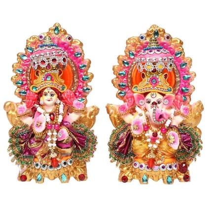 KSI Clay Laxmi Ganesha Idols/Statue for Diwali Puja/Mandir/Home Temple/Spirituality/Positivity/Worship/Home d�cor