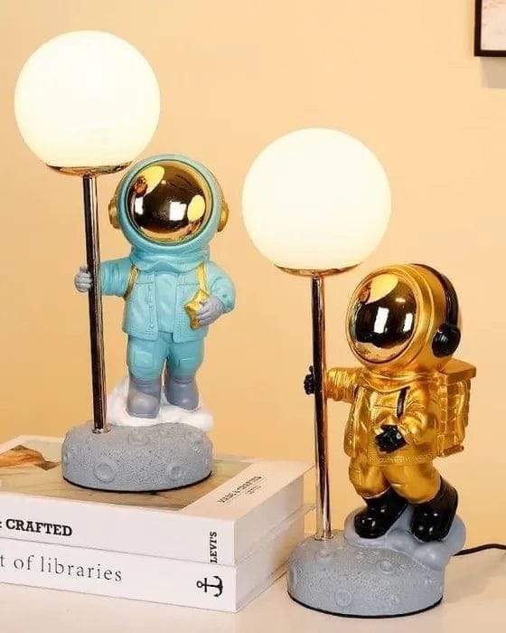 3D Moon Lamp Astronaut LED Table Lamp | Bedside Lamp for Home Bedroom, Size : 32cm Height x 15cm Length x 13cm Width