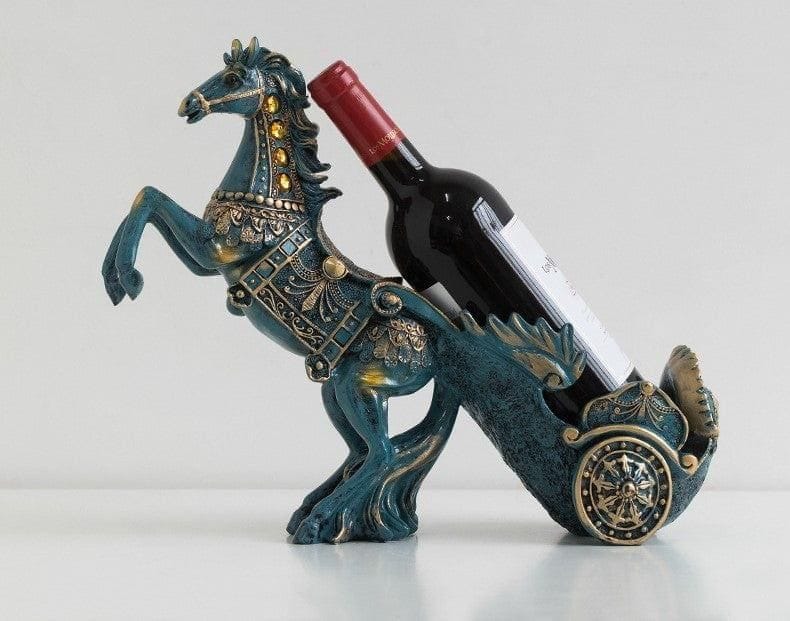 Resin horse Blue bronze wood Red Wine Holders Stand Wine Rack Accessories