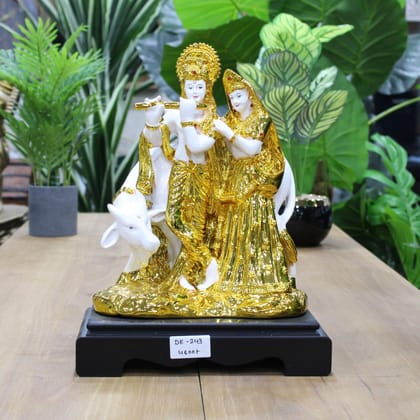 Euroxo Radhe-Krishna Idol Golden 25cm