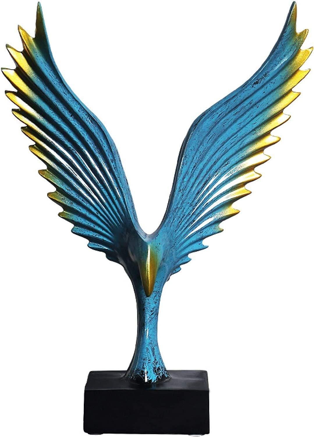 Resin Animal Figurine Personality Eagle Wing Statue Tabletop Showpiece for Home Office Cute Crafts Gifts for Business Gifts