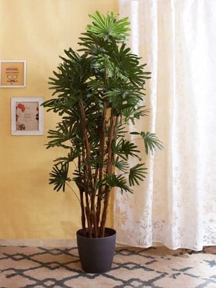 ARTIFICIAL RHAPIS EXCELSA FLOOR PLANT WITHOUT POT (150 CM TALL, GREEN)