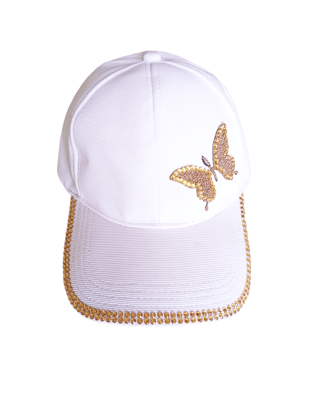 Trubliz Cotton Baseball Caps For Women - White