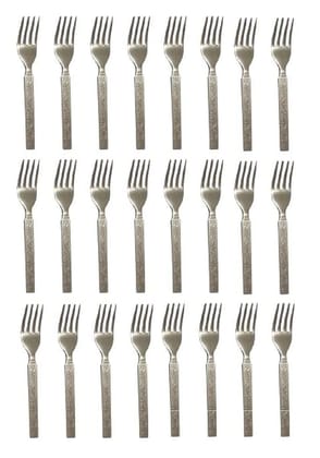 Vessel Crew Stainless Steel Dinner Spoon & Dinner Fork for Home/Kitchen, Set of 24 Pcs. (15 cm.)