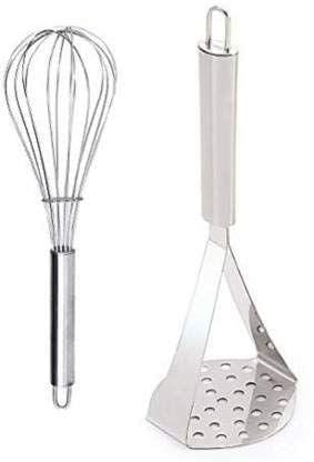 Vessel Crew Combo of Stainless Steel Potato and Vegetable Masher with Egg Whisker