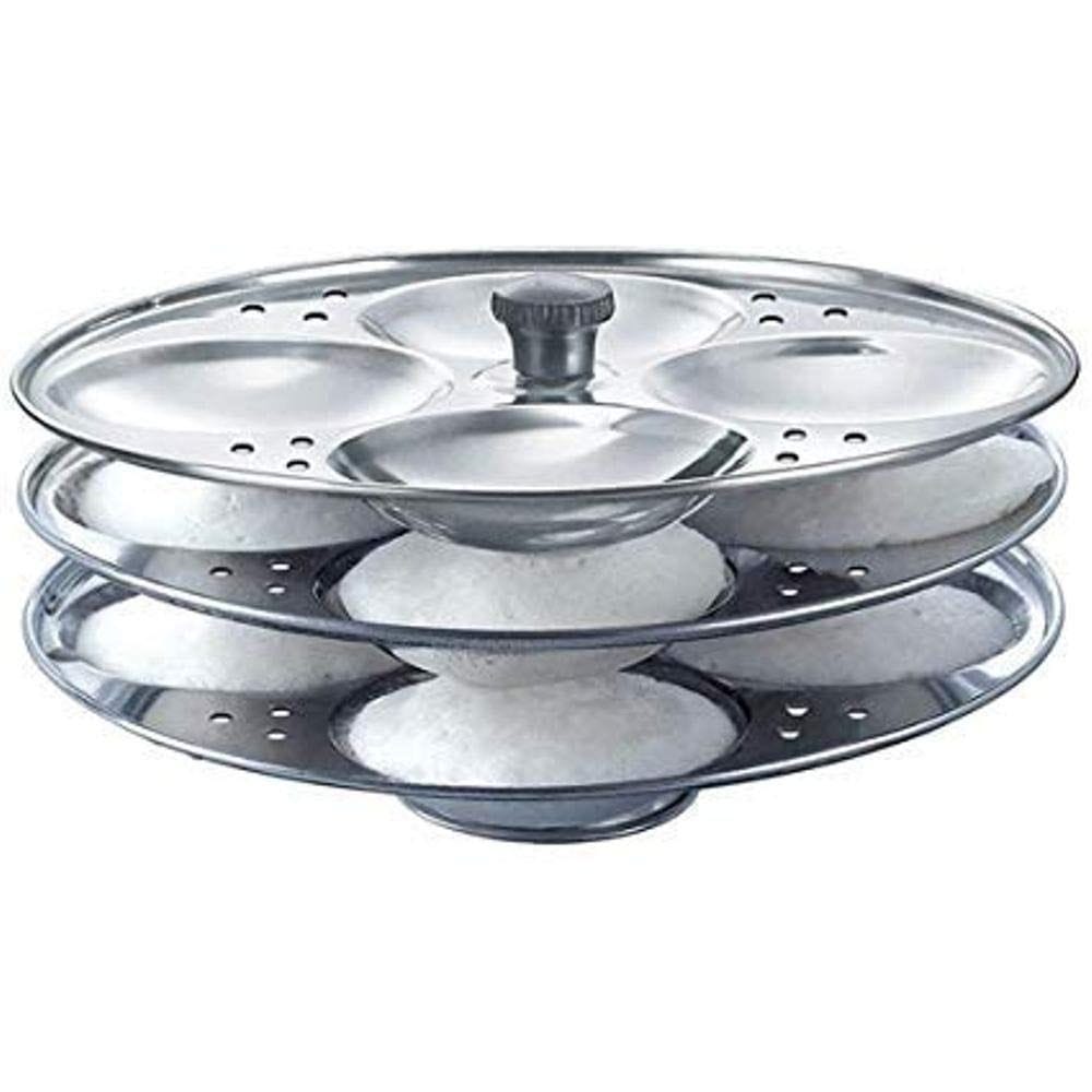 Vessel Crew Stainless Steel Idli Stand idli Making Plates idli Maker Pot 3 Plate (12 idli)