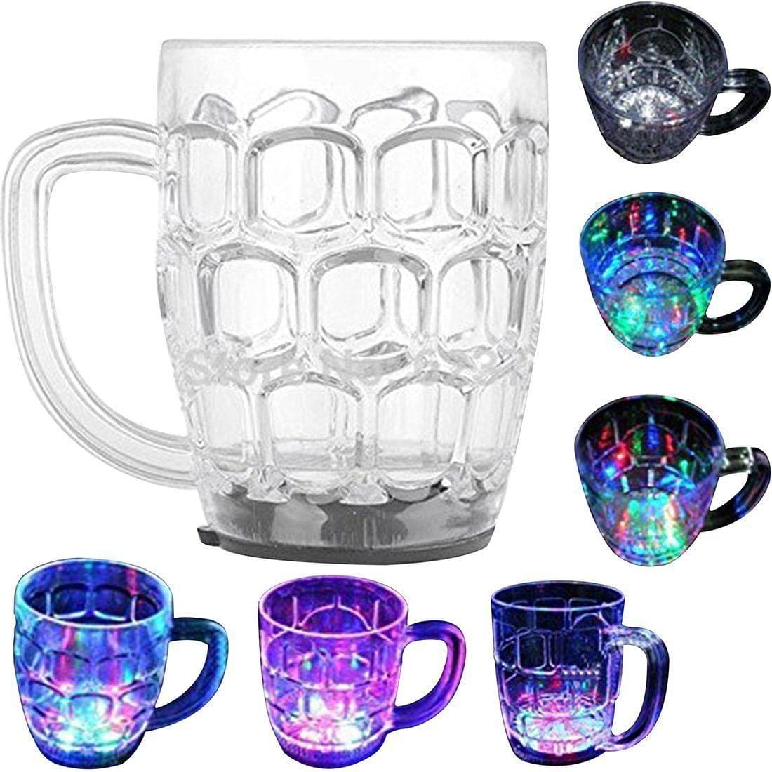 Any Kitchen Automatic Water LED Sensor Light-Up Drinkware Plastic Tumbler Mug (Transparent) -4 Piece