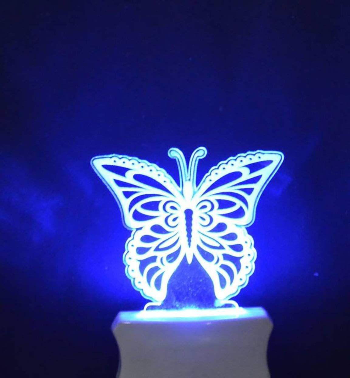 ONFLOW The Butterfly 3D Illusion Night Lamp is Extremely Cool and 3D Illusion Design Night Lamp (12 cm, Clear)