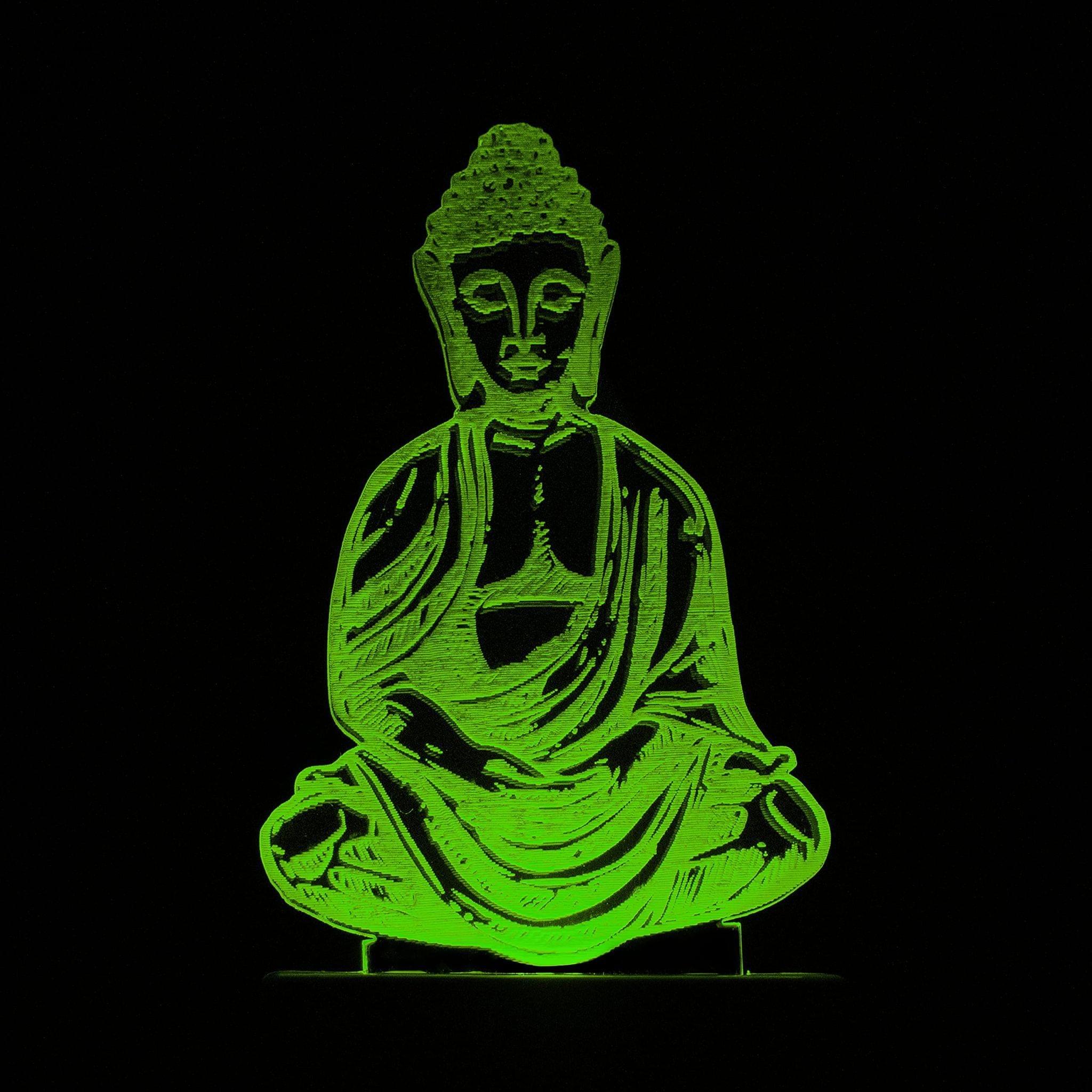 ONFLOW Buddha ONB101 3D Illusion Night Lamp Night Lamp (12 cm, Multicolour)