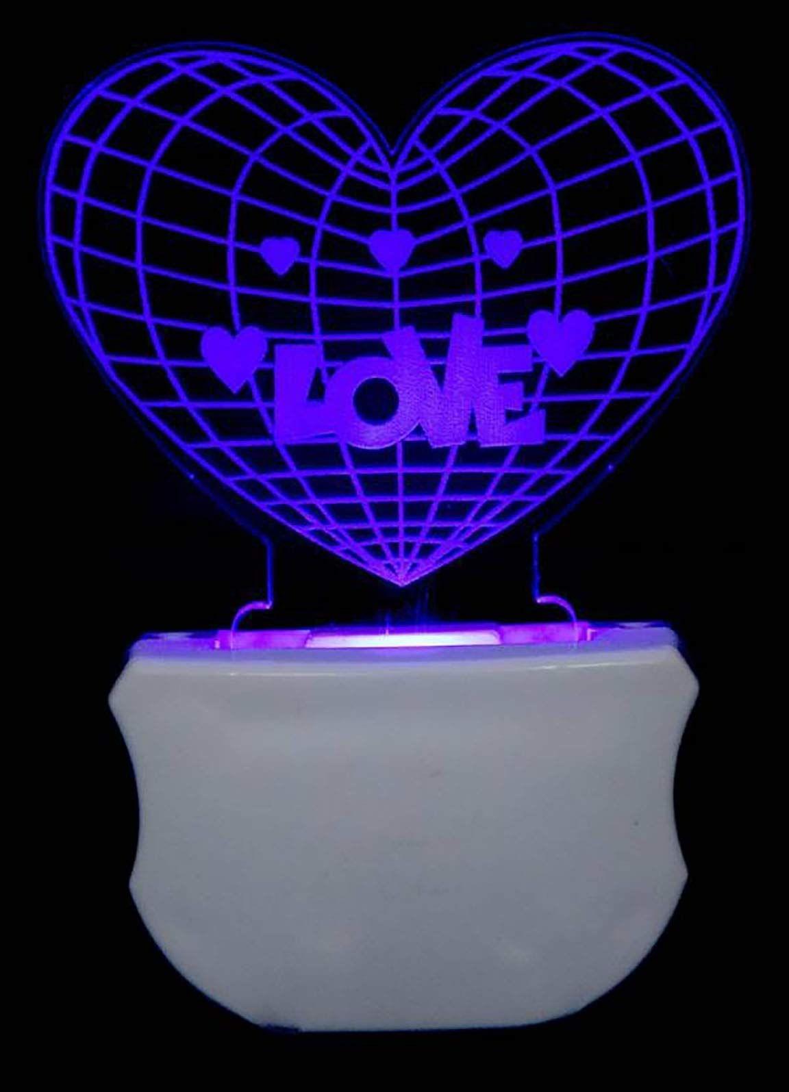 ONFLOW The Love Heart 3D Illusion Night Lamp Night Lamp (12 cm)