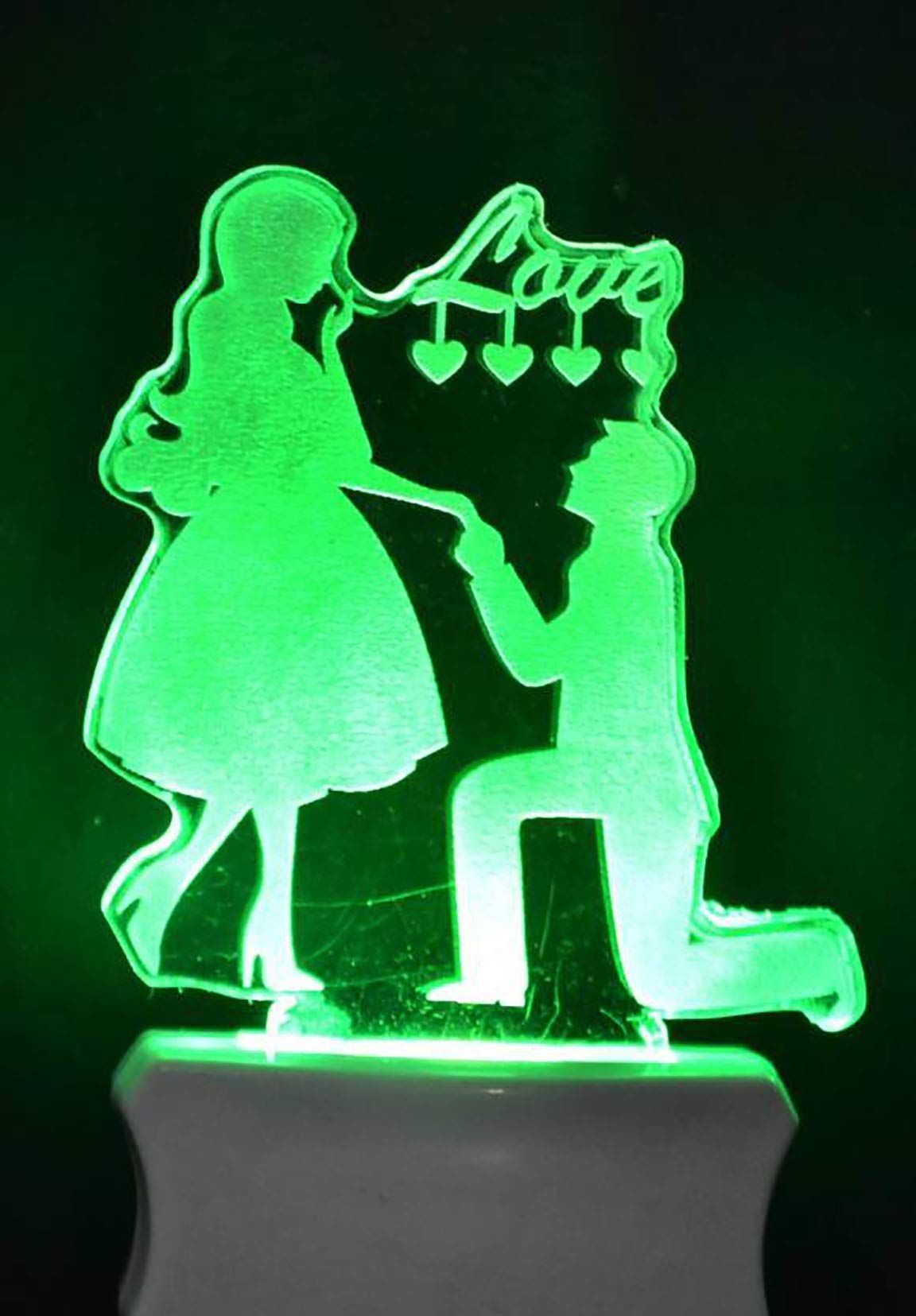 ONFLOW The Couple 3D Illusion Night Lamp is Extremely Cool and 3D Illusion Design Night Lamp (12 cm, Clear)1