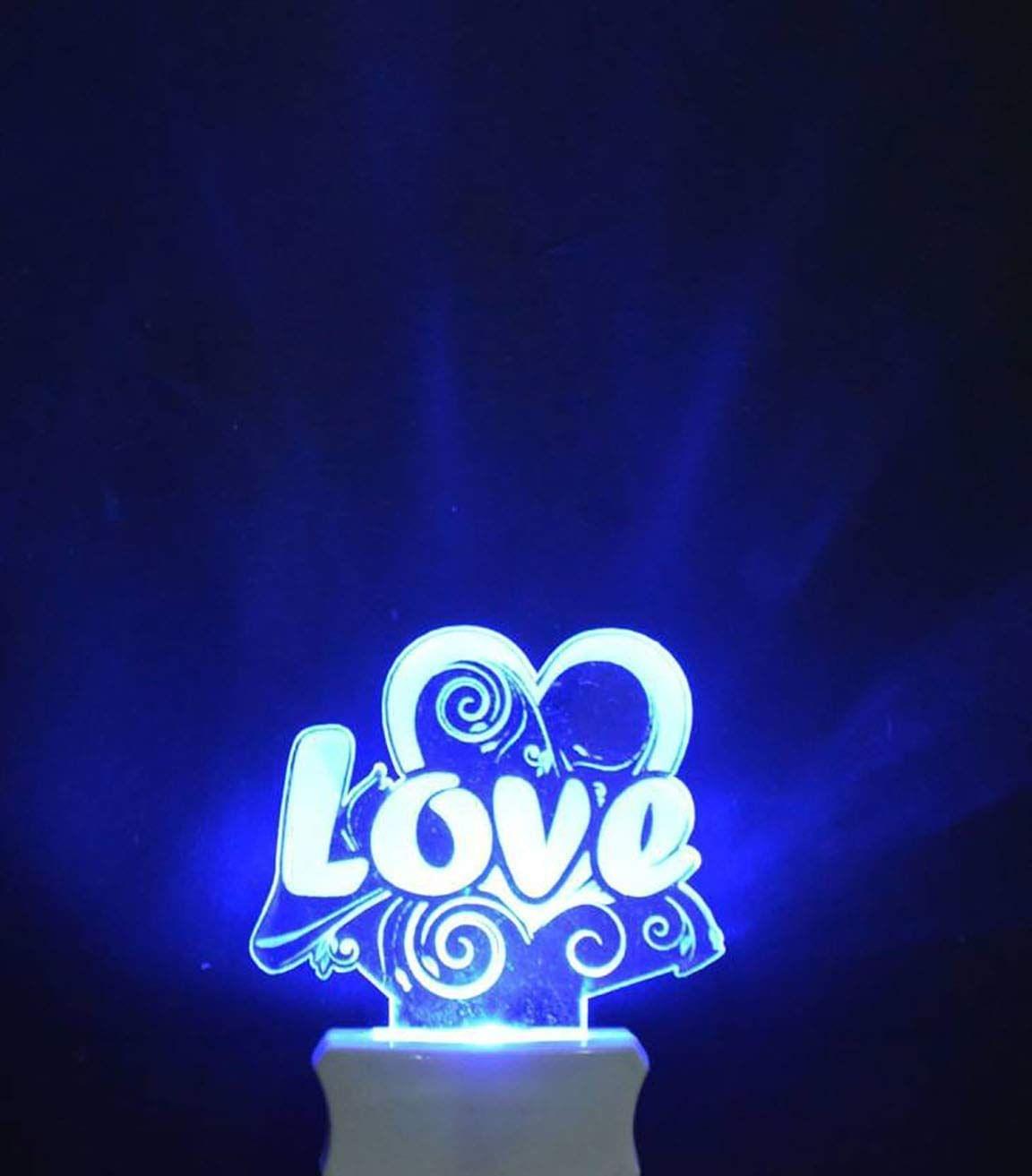 ONFLOW The Love 3D Illusion Night Lamp is Extremely Cool and 3D Illusion Design Night Lamp (12 cm, Clear)