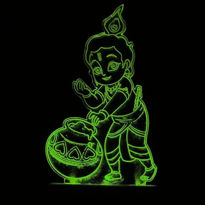 ONFLOW The Baby Krishna 3D Illusion Night Lamp is Extremely Cool and 3D Illusion Design Night Lamp (12 cm, Clear)