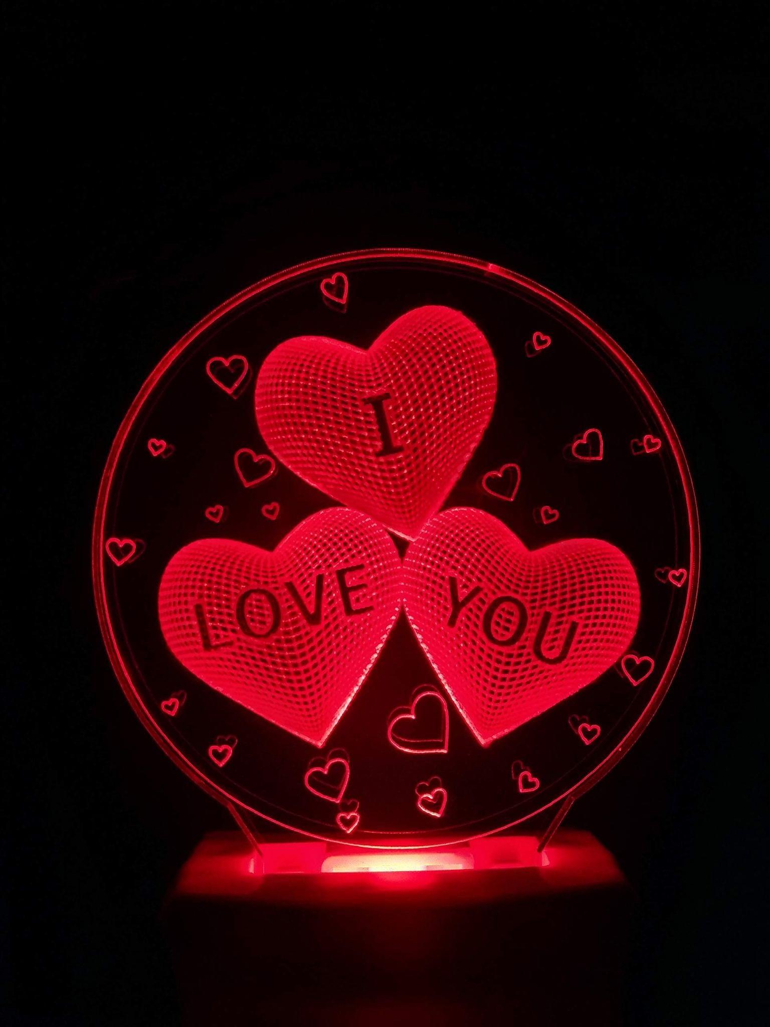 ONFLOW I Love You 3D Multicolor Illusion Night Lamp