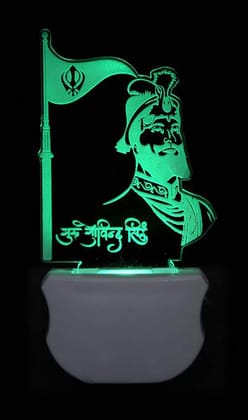 ONFLOW The Guru Govind Singh 3D Illusion Night Lamp Night Lamp (12 cm, White)