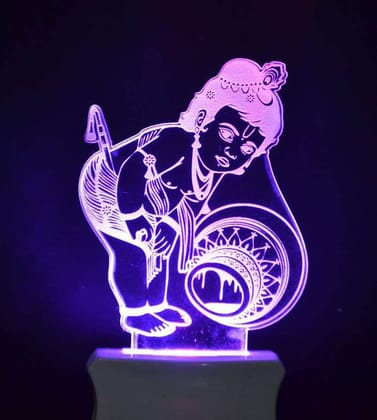 ONFLOW The Baby Krishna 3D Illusion Night Lamp is Extremely Cool and 3D Illusion Design Night Lamp (12 cm, Clear) 1