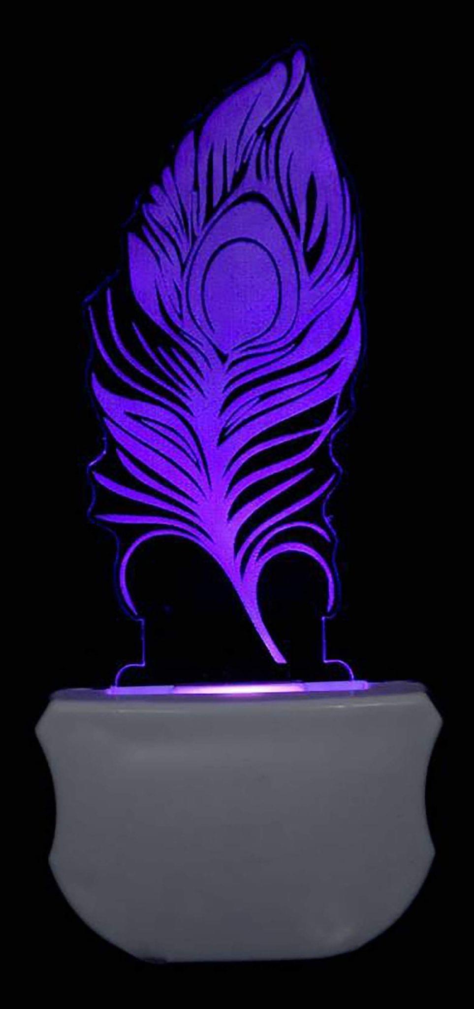 ONFLOW The Peacock Feather 3D Illusion Night Lamp Night Lamp (12 cm)