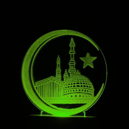 ONFLOW Makka Madina ONM113 3D Illusion Night Lamp (12 cm, Multicolour)