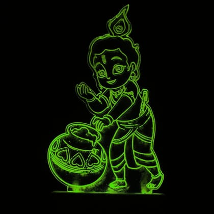 ONFLOW Lord Krishna ONK108 3D Illusion Night Lamp Night Lamp (12 cm, Multicolour)