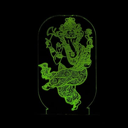 ONFLOW Lord Ganesh ONLG103 3D Illusion Night Lamp Night Lamp (12 cm, Multicolour)