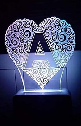 ONFLOW Alphabet 3D Illusion Night Lamp Comes with 7 Multi Colour (12 cm)