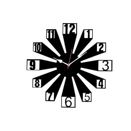 OnFlow ON_K1_C06 3D Acrylic Wall Clock 3D Design for Living Room, Bedroom Wall, Home and Office (Acrylic, Black) 12X12