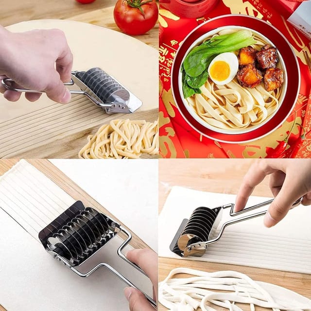 Stainless Steel Dough Docker Spaghetti Maker Lattice Roller Noodle Cutter  Tool C