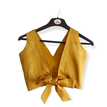 The Flying Tree Designer Gold Bollywood Padded Blouse Indian Choli With Tie up So You Can Make A Bow 32