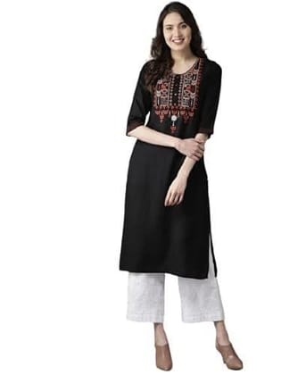 Monika Fashion Women's Rayon Embroidered Kurta