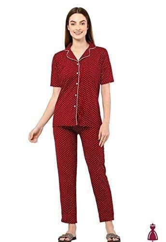 Monika Fashion Women's Rayon Printed Night Suit Pack of 1