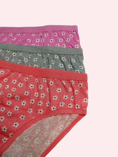 Be PerfectPremium Cotton Solid Printed Inner Wear Daily Use Panty/Brief for  Girls & Womens (Pack of 3) Multicolor