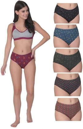 Be PerfectDaily Use Inner Wear Printes Cotton Panties/Panty Brief for Women & Girls (Pack of 6)